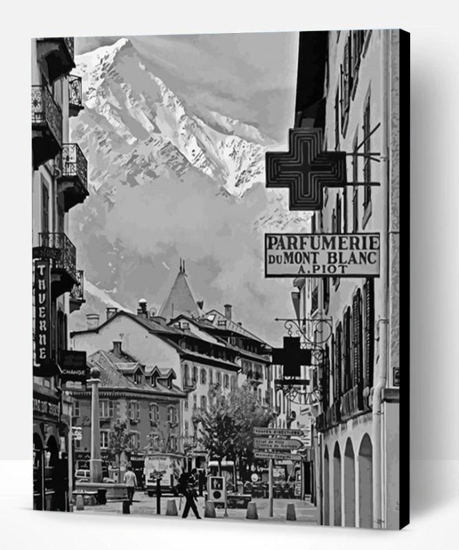Black and White Chamonix Paint By Number