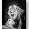 Black And White Lion And Lioness Paint By Number