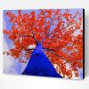 Blue And Red Tree Paint By Numbers