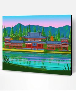 Byodo In Temple Sunrise Paint By Number