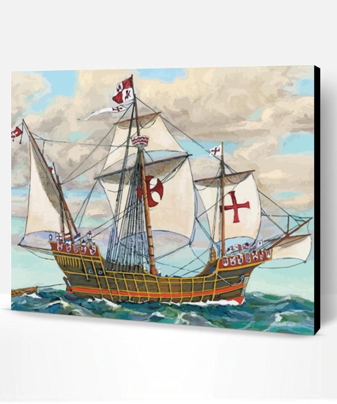 Caravel Sail Ship Paint By Number