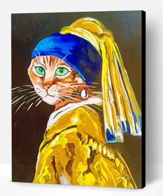 Cat Pearl Earring Art Paint By Number