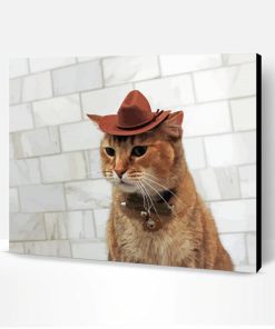 Cat With Brown Hat Paint By Number