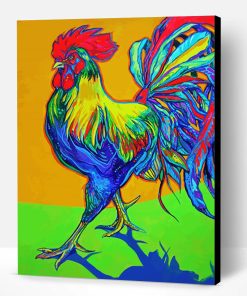 Colorful Abstract Rooster Art Paint By Number