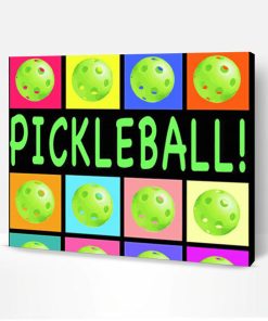 Colorful Pickleballs Paint By Number