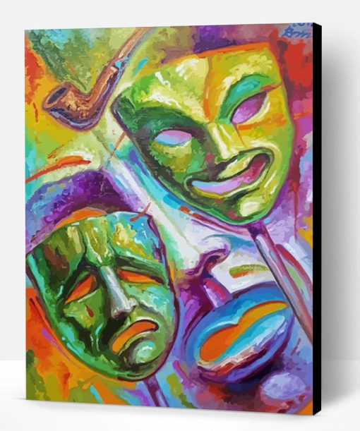 Colorful Theatre Masks Paint By Number