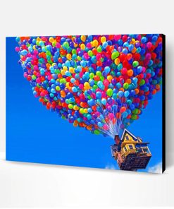 Colorful Up Balloon House Paint By Numbers