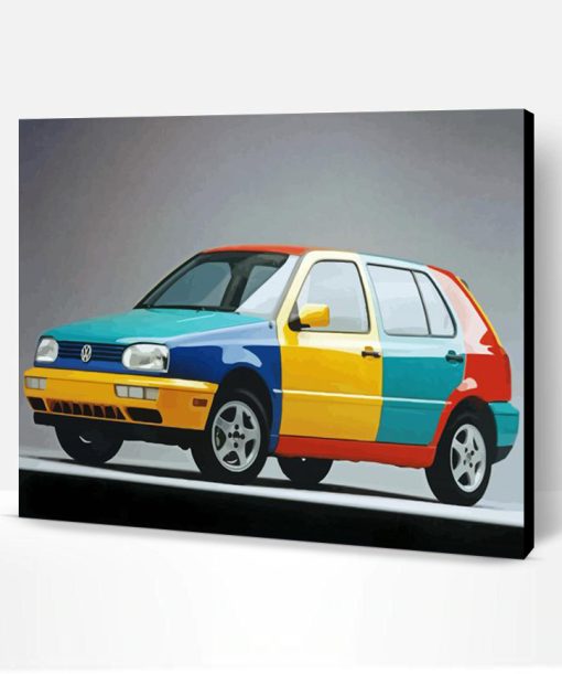 Colorful Vw Golf Car Paint By Number