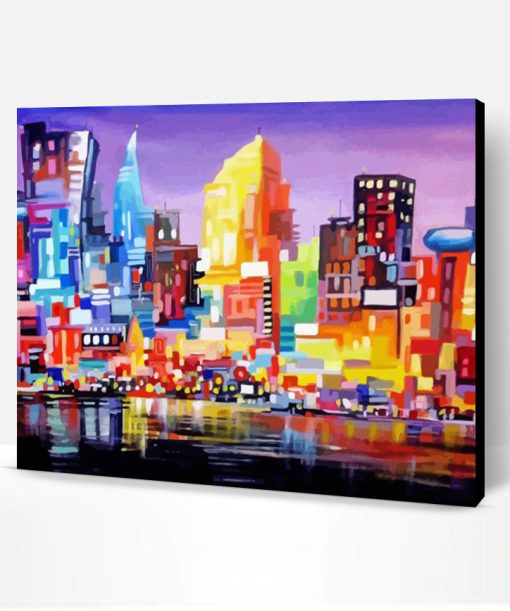 Colorful Abstract Cityscape Paint By Numbers