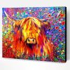 Colorful Floral Cow Paint By Number