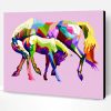 Colorful Horses Abstract Paint By Number