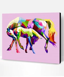 Colorful Horses Abstract Paint By Number