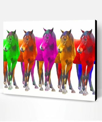 Colorful Horses Paint By Number