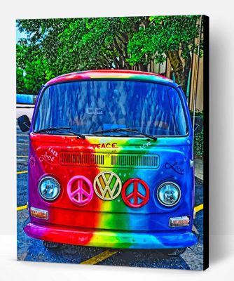 Colorful Peace Vw Van Paint By Number