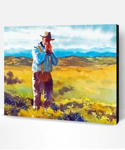 Cowboy Playing Harmonica Paint By Numbers