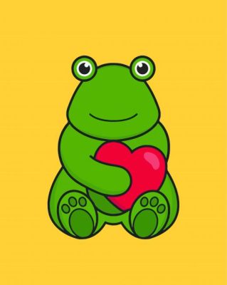 Cute Heart Frog Paint By Number