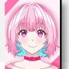 Cute Anime Girl With Pink and Blue Hair Paint By Number