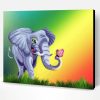 Elephant And Butterfly Cartoon Paint By Number