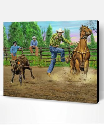 Farm Calf Roping Art Paint By Number