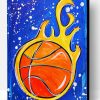 Flaming Basketball Art Paint By Numbers