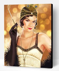 Flapper Lady Smoking Paint By Numbers