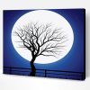 Full Moon And Dead Tree Silhouette Paint By Number