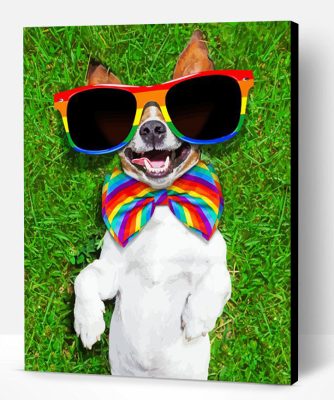 Happy Rainbow Dog Paint By Numbers