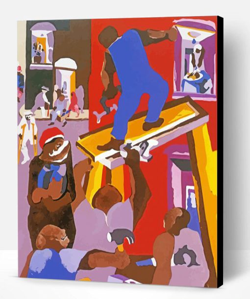 Man Of A Scaffold By Jacob Lawrence Paint By Number