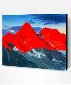 Mountains Red Sunset Paint By Numbers