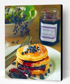 Pancake With Elderberry Jam Paint By Number