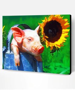 Pig And Sunflower Paint By Number