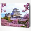 Pink Tree Japanese Scene Landscape Paint By Number