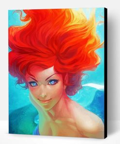 Pretty Red Hair Woman In Water Paint By Number