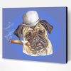 Pug With a Cigar Illustration Paint By Number