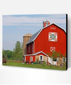 Red Barn Quilt Paint By Numbers