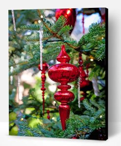 Red Christmas Ornaments Paint By Numbers