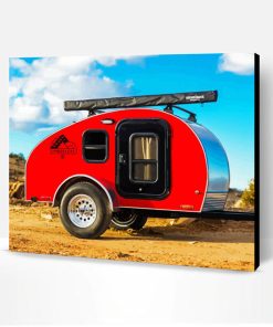 Red Camping Trailer Paint By Numbers