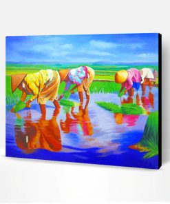 Rice Planting Field Art Paint By Number
