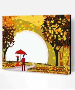 Romantic Couple On An Autumn Walk Paint By Number