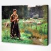 Sheep Farmer Lady Paint By Number