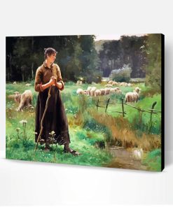Sheep Farmer Lady Paint By Number