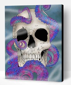 Skulltopus Art Octopus Skull Paint By Number