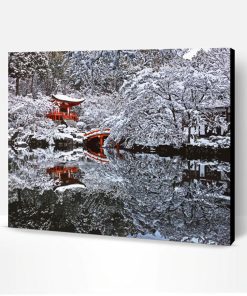 Snowy Japanese Scene Paint By Number