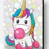 Unicorn Blowing Bubble Gum Paint By Numbers