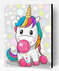 Unicorn Blowing Bubble Gum Paint By Numbers