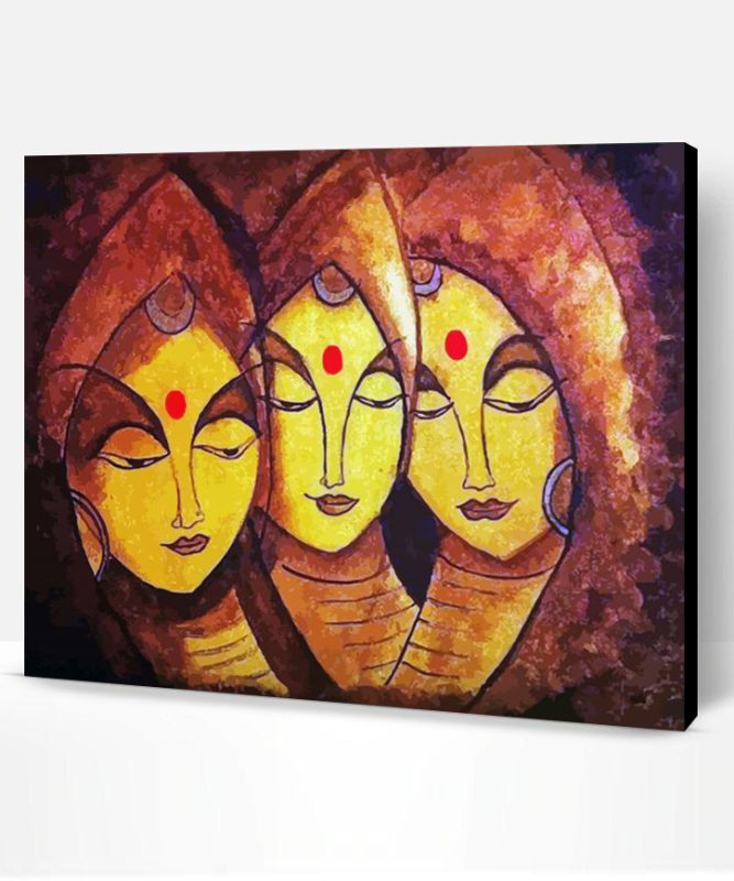 Vintage Abstract Indian Women Paint By Number