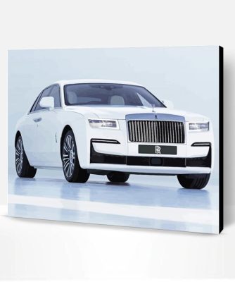 White Roll Royce Luxury Car Paint By Number