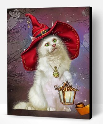 White Witch Cat Paint By Number