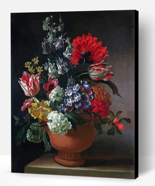 A Bowl Of Flowers Marie Blancour Paint By Number