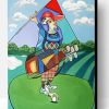 Abstract Golf Players Paint By Number